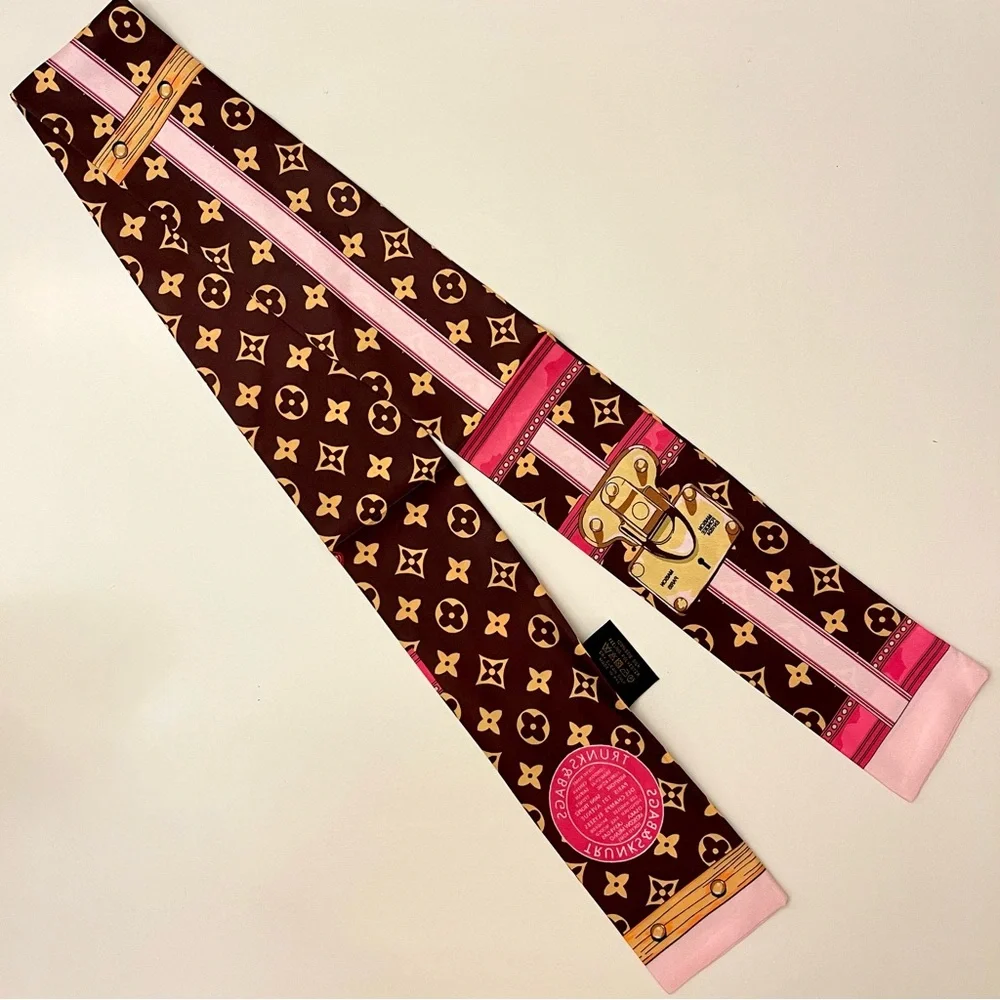New Silk Heritage Trunk & Floral Skinny Scarf Twilly Tie